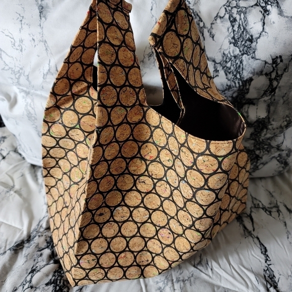 Risy 100% Handmade Cork Tote Handbag Grocery Bag - Picture 3 of 7